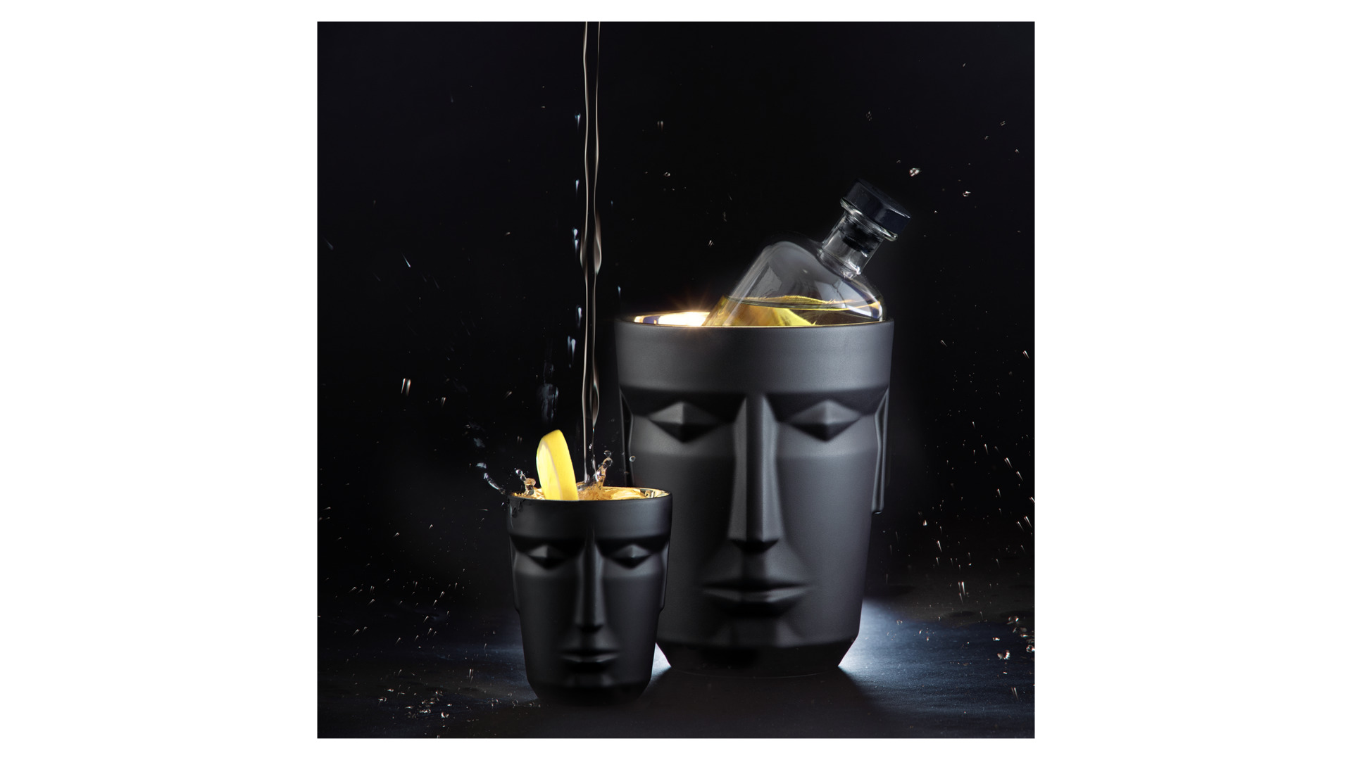 10650427 Sieger by Furstenberg Ведерко для льда Sieger by Furstenberg "Прометей" 20см (чёрное, золтист.) Фарфор  - Вид №2