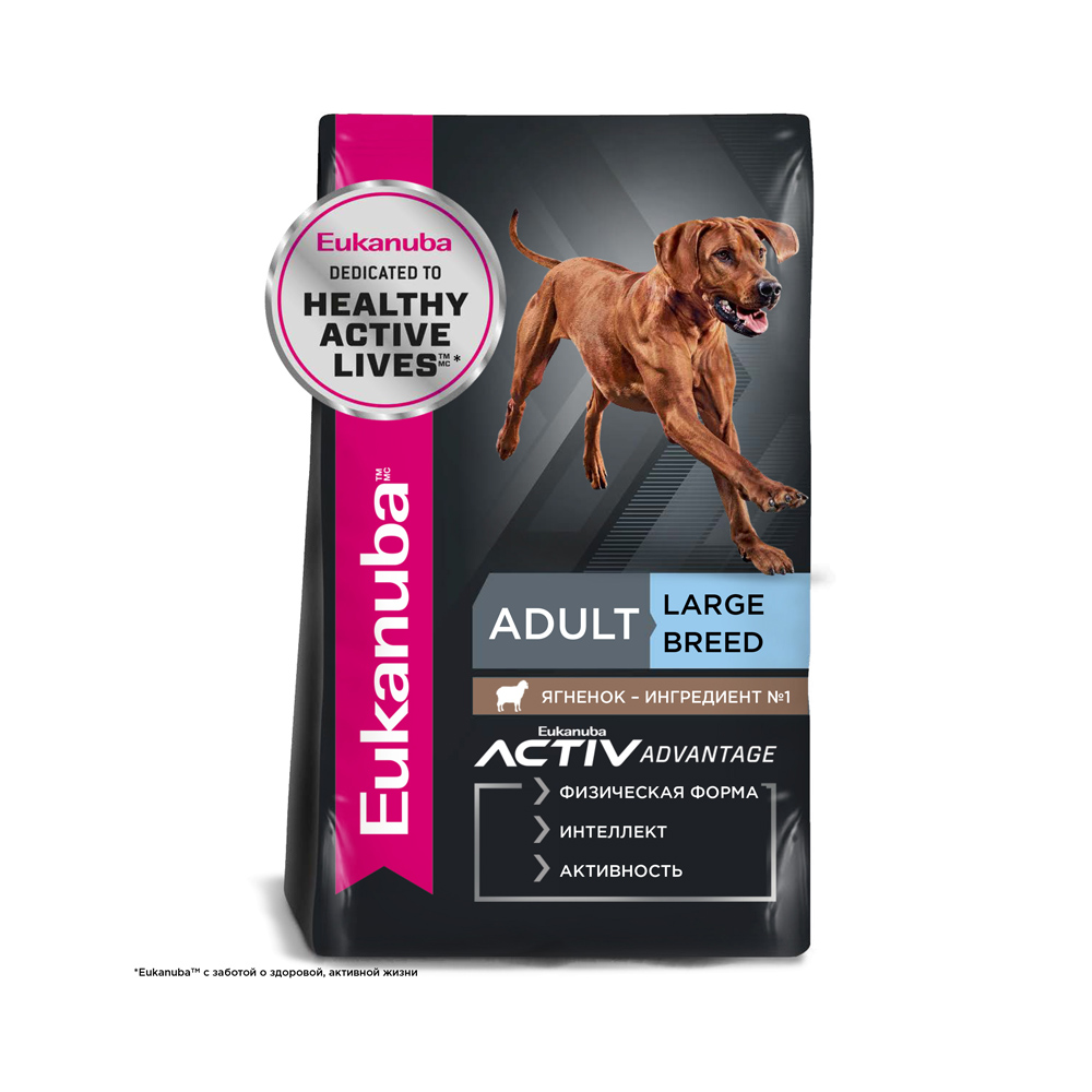 ПР0023011 Корм для собак для крупных пород ягненок, рис сух. 12кг Eukanuba 