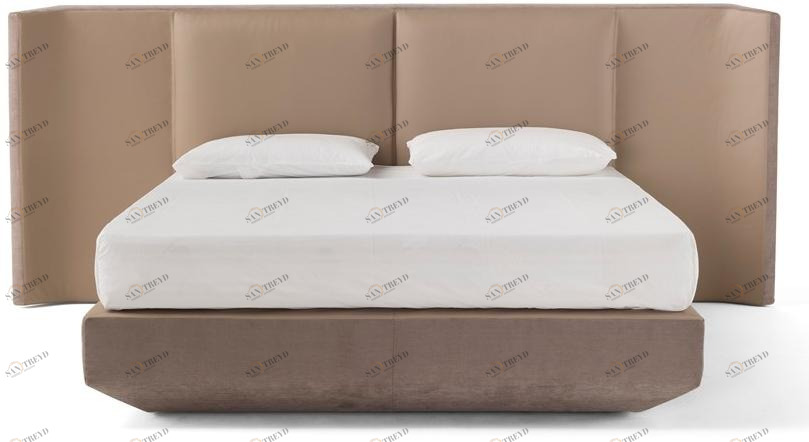 AMURA Кровать двуспальная в коже с высоким изголовьем Panis sun-id-1348526