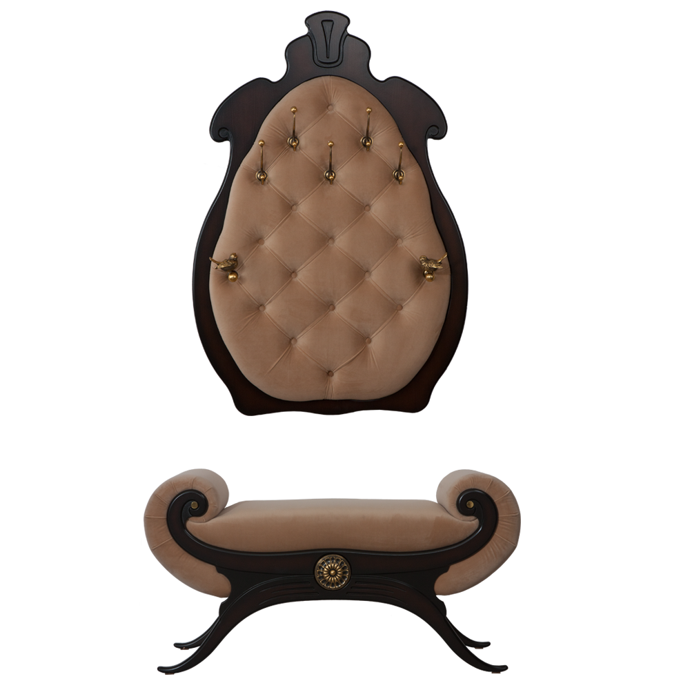 11554,11555 Настенная прихожая Квин Каштан Капучино 2 BOGACHO 4627155816490, 4627155816353