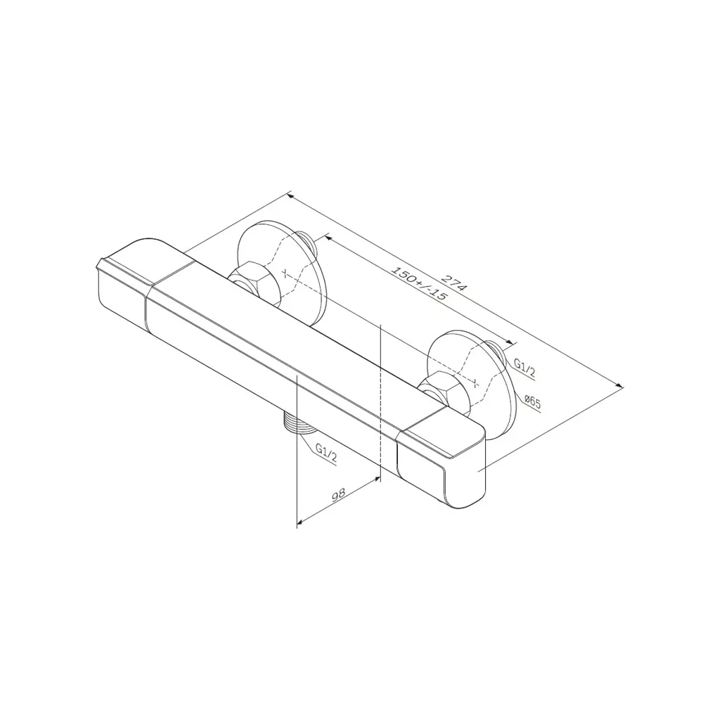 Термостатический смеситель AM.PM Flash для душа с защитой от ожогов 87812814 STLM-0993512 - Вид №5