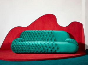 Бархатный диван capitonné