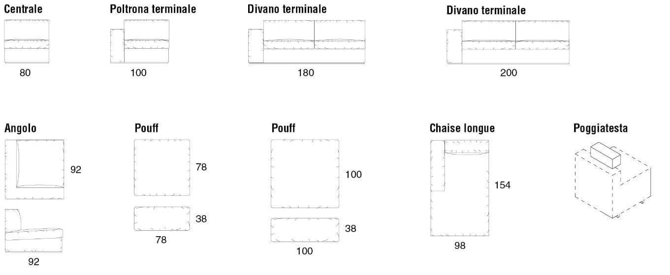 Тканевый диван с полуостровом Former In Italia Steve EVO ARCH-00123027 - Вид №3