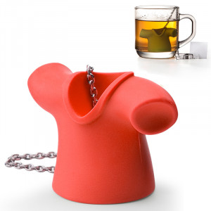 QL10099-RD Заварочная ёмкость для чая tea shirt красная Qualy