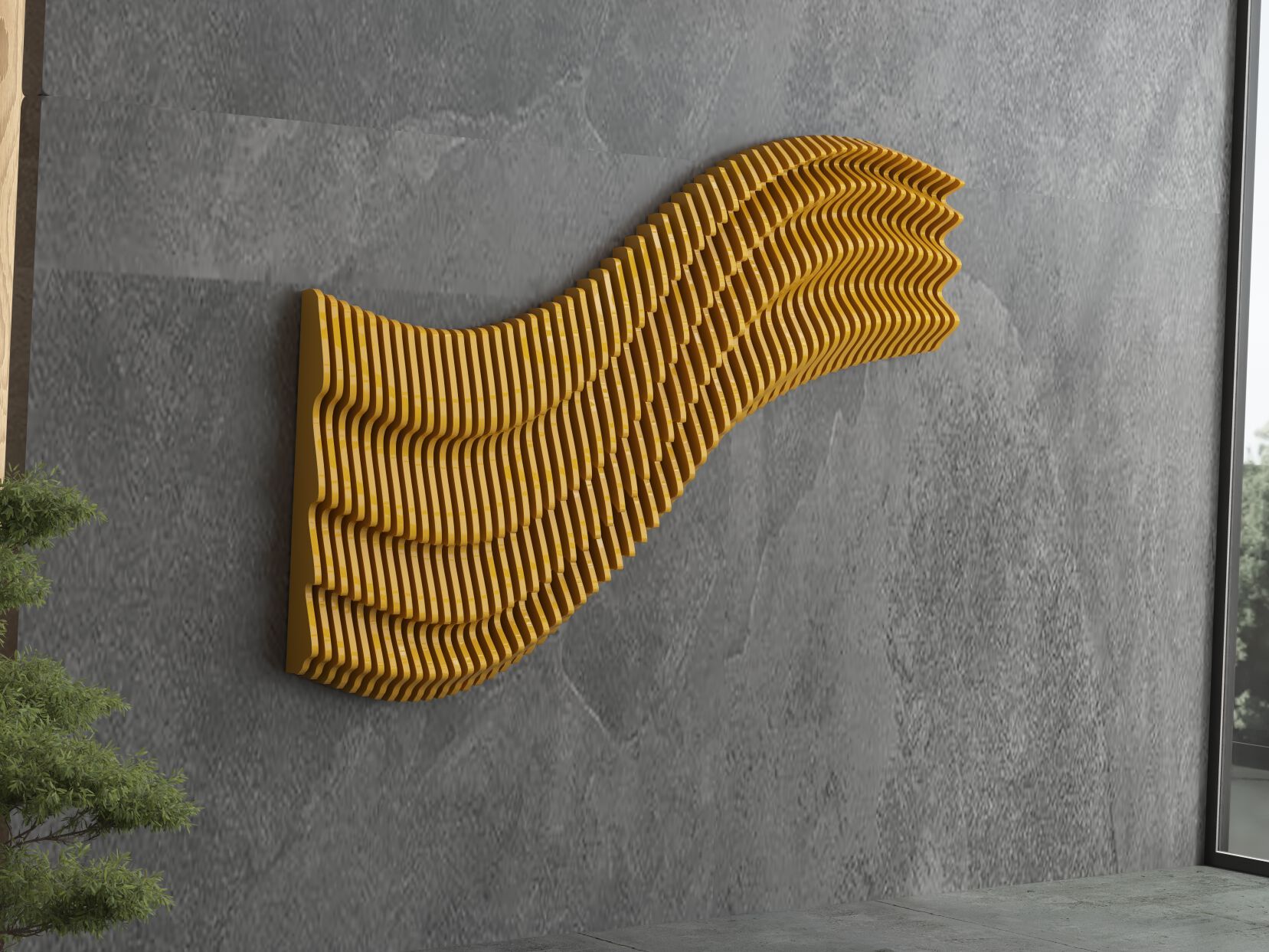 Параметрическая стеновая панель MYWOODREAM ONDULA ARCH-00043648