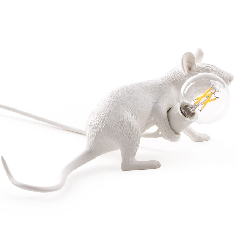 Светильник настольный Mouse Lamp Lie Down, белый Seletti 14886 - Вид №2