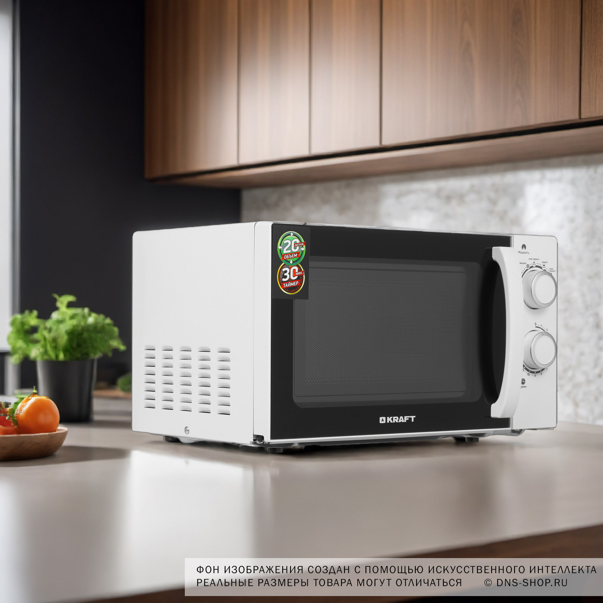 8138462 Микроволновая печь KRAFT KF20MW7W-102M белый STDN-0130164 - Вид №9