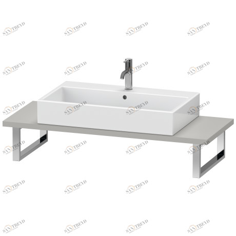 LC106C00707 Консоль для накладных раковин и встраиваемых умывальников, Толщина консоли 30 мм L-Cube #LC106C 550 мм Бетонно-серый матовый декор Duravit