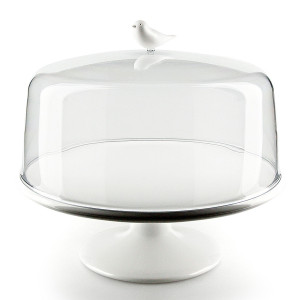 QL10237-WH Подставка для сладостей sweet tweet с крышкой, большая, белая Qualy