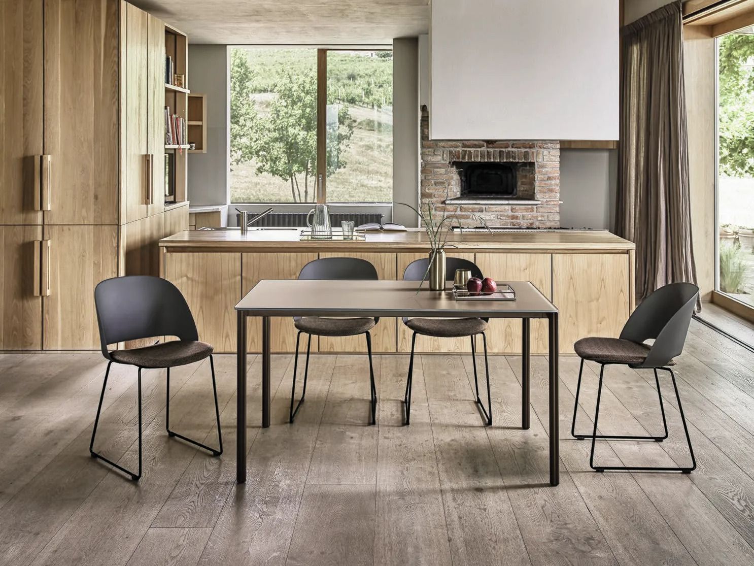 Обеденный стол из стали и хрусталя Bontempi Casa MOON ARCH-00086863 - Вид №2