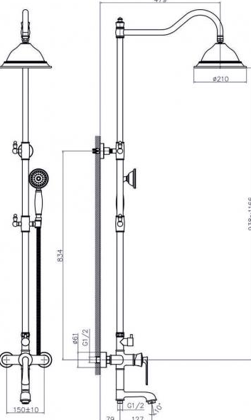 Душевая стойка Rush Flores FL0835-512 хром 1152111 - Вид №1