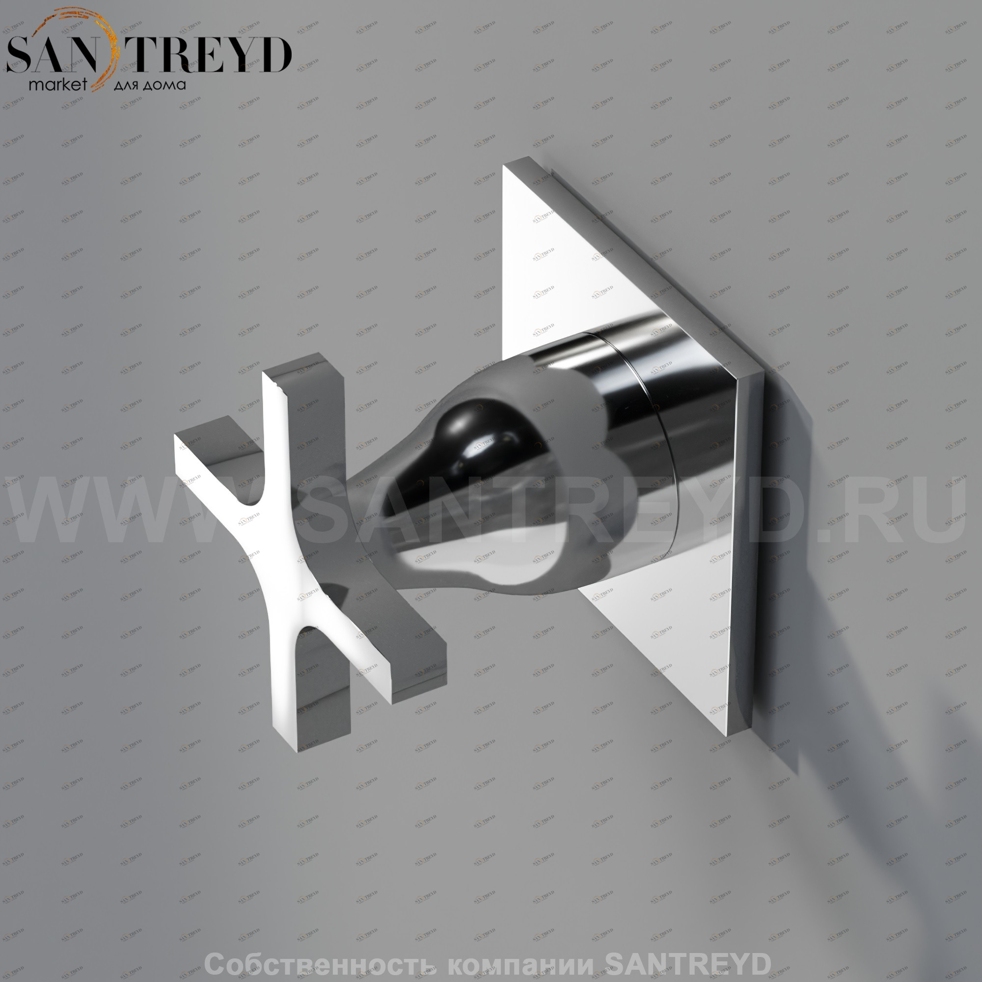 Встроенный смеситель с регулируемым расходом воды ARUB1032S MEMORY для ванны хромированный Agape