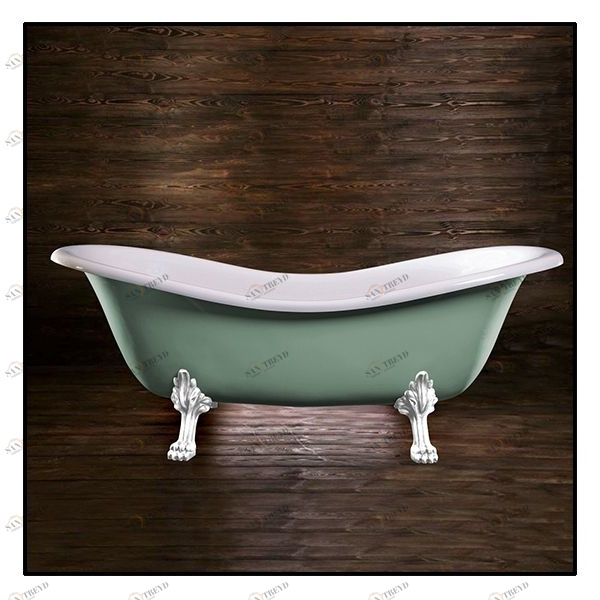 Ванна Akcjum Cleopatra WR-05-01-Kb-A овальная салатовая с белыми ножками WR0501KBA