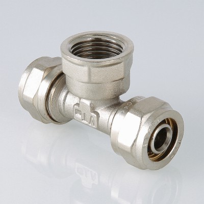 VTm.332.N.320632 Фитинг обжимной – тройник с переходом на внутреннюю резьбу Valtec 32 мм х 1"  - Вид №5