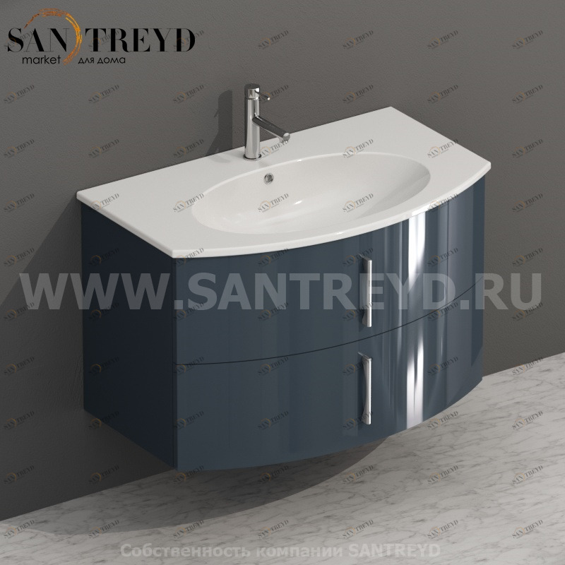 MDMC80Y158 Тумба с двумя ящиками 78 см серая Globo 4ALL Италия Ceramica Globo