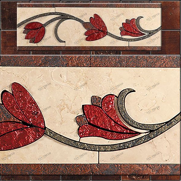 БОРДЮР ИЗ МРАМОРА TL-3 SKALINI FLORAL TL3