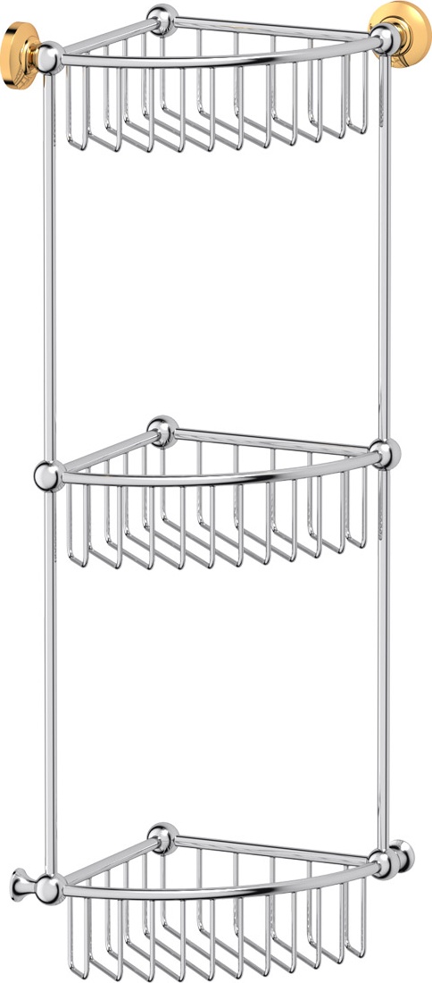 STI 109 Полочка-решетка угловая 3-х ярусная 23 cm 3SC STILMAR CHROME/GOLD Treesseci 3SC