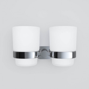 A74343400 L Двойной стеклянный стакан с настенным держателем хром AM.PM Sense