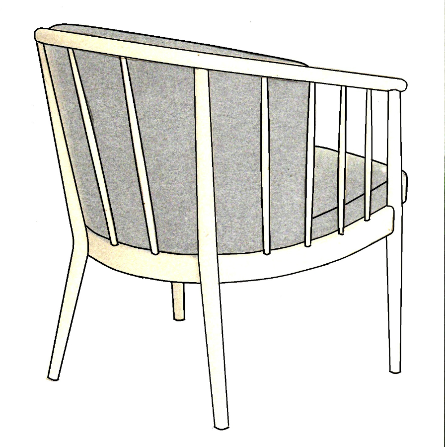 Кресло с восемью кнопками Anna, дуб, сине-зеленое Kragelund 40600202520 - Вид №5