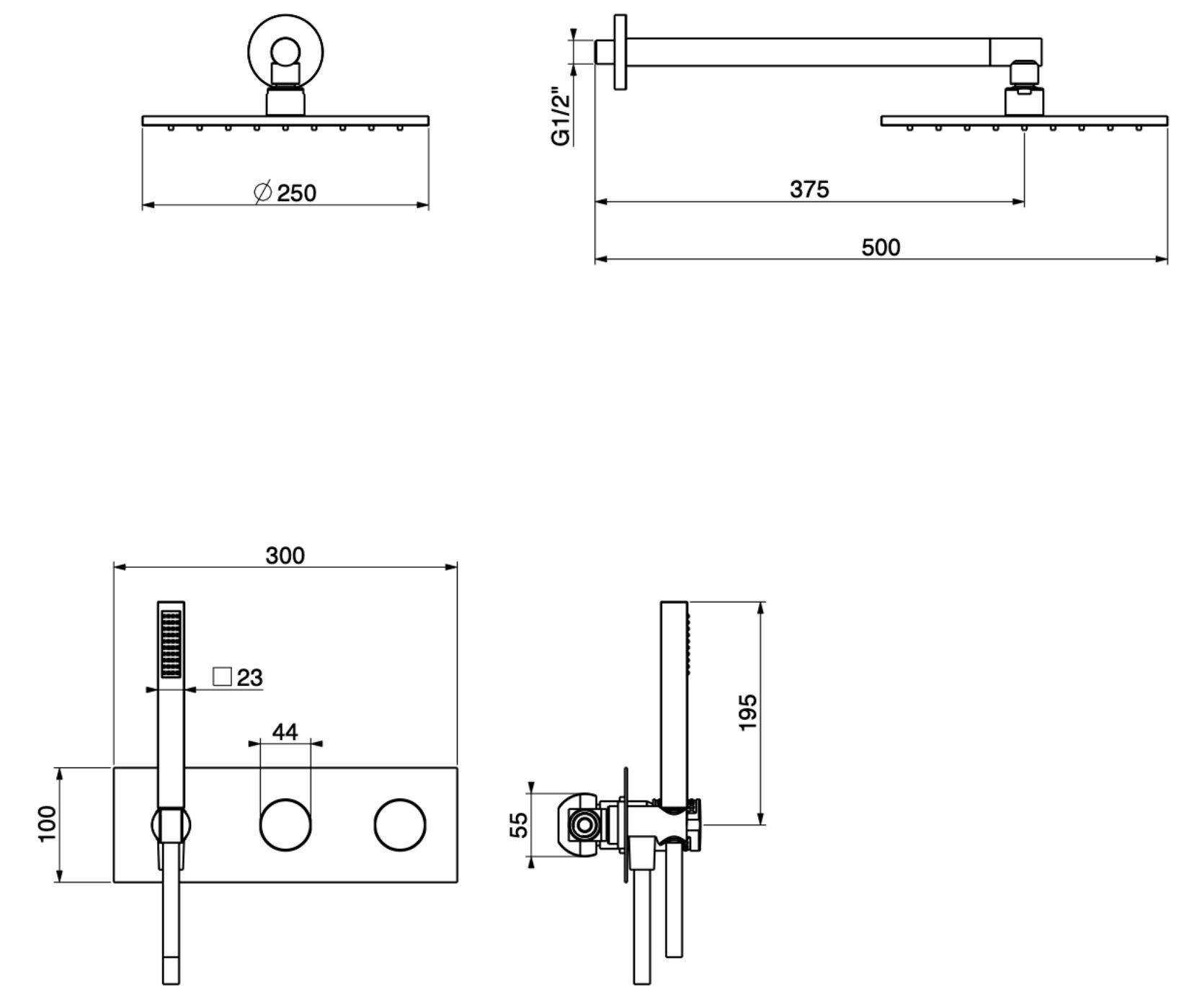 Смеситель для душа с переключателем GATTONI T_K ARCH-00068850 - Вид №4