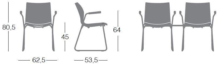 Segis Стул на санках с подлокотниками Nami S0107 b - Вид №5