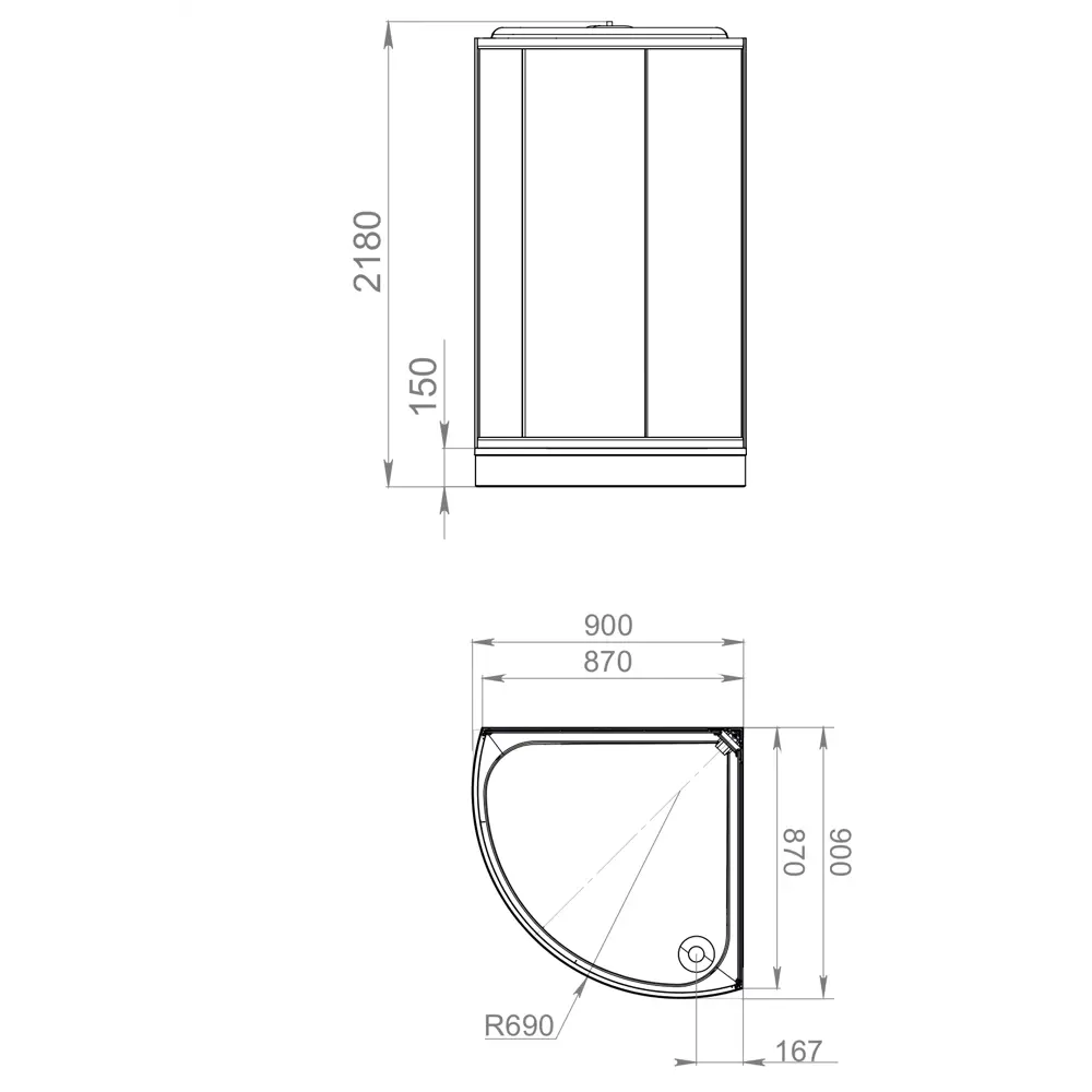 DOMANI-SPA Simple — Душевая кабина с гидромассажем 90×90 см 87210062 STLM-1468689 - Вид №6