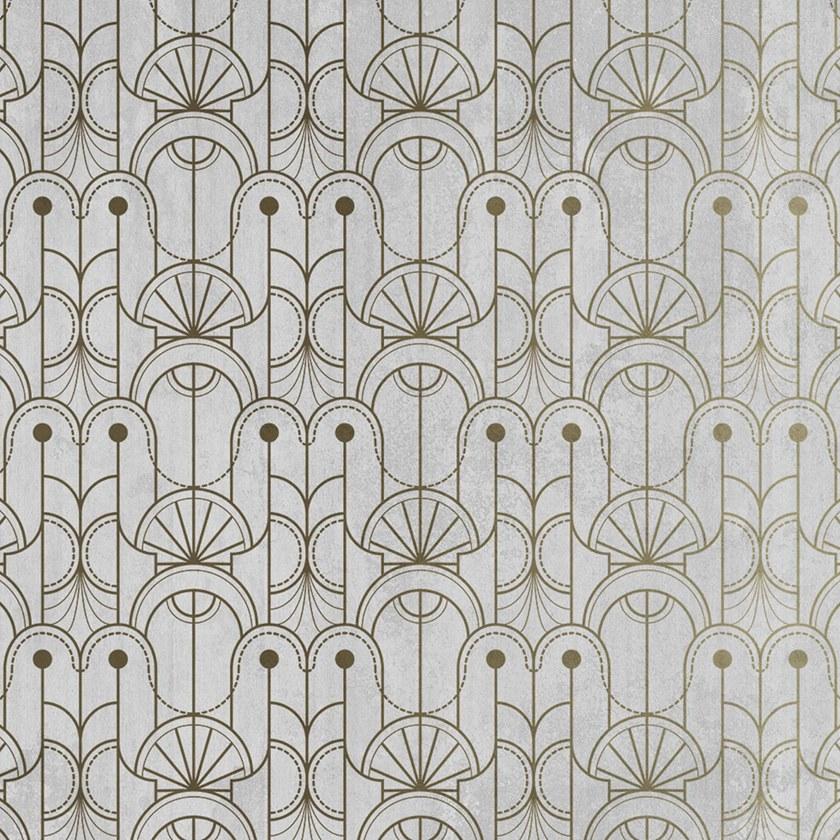 YO2 Моющиеся огнестойкие обои с геометрическим рисунком из ткани деко Mold stencils sun-id-1441982 - Вид №1