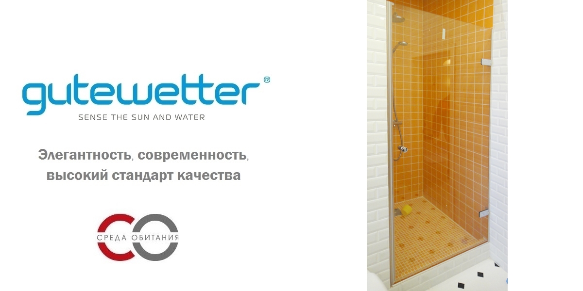 Душевая дверь в нишу 95x200 GK-861 стекло прозрачное 6 мм GUTEWETTER TREND DOOR 95X200GK861 - Вид №1
