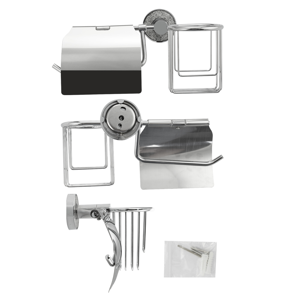 GFmark - Держатель освежителя воздуха и туалетной бумаги с экраном, крепление с АЛМАЗНОЙ КРОШКОЙ, код: 4816  - Вид №3