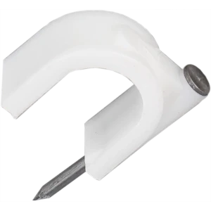 Скоба для электрокабеля круглая 12x17 мм, 30 шт.