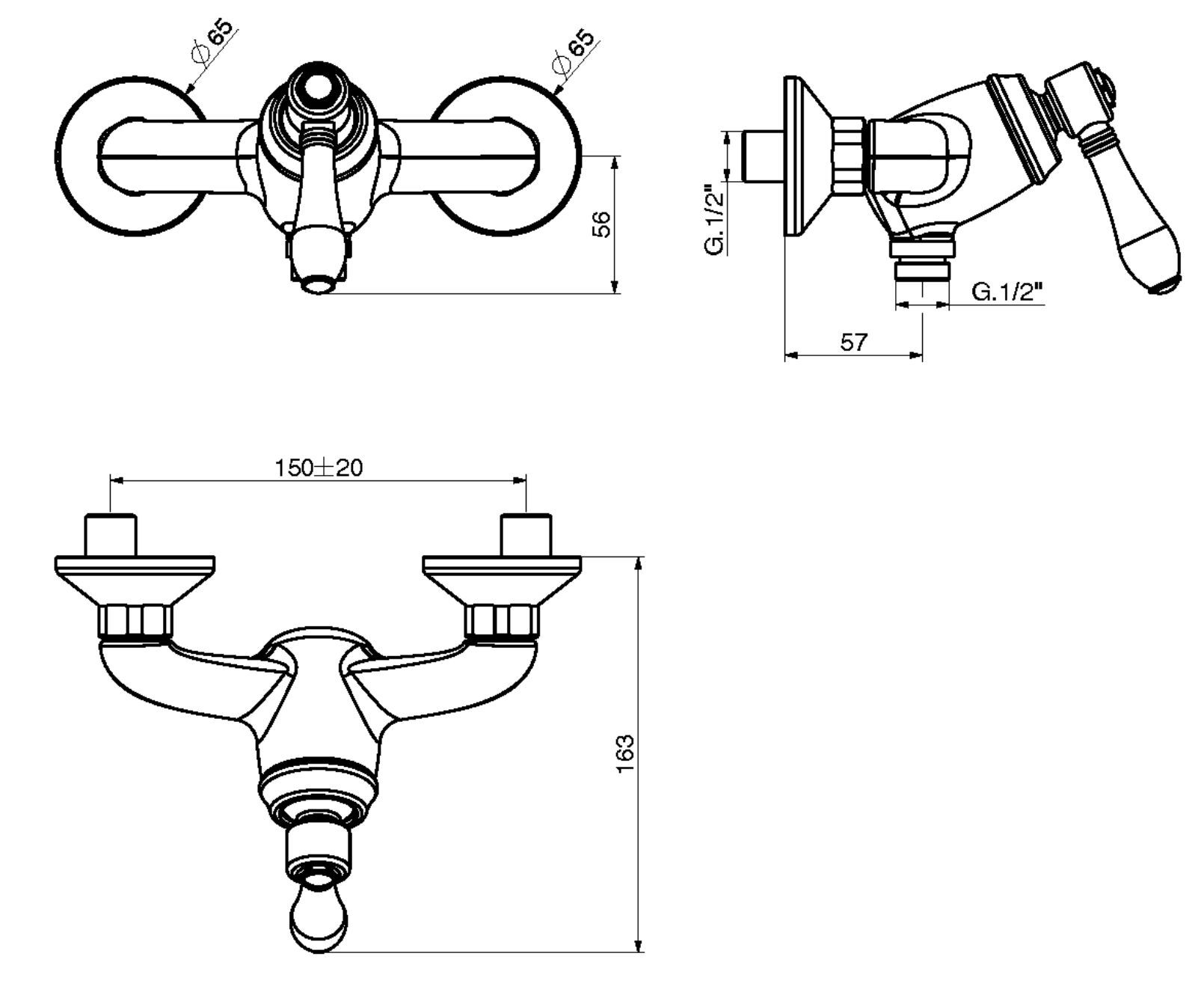 Смеситель для душа на открытом воздухе GATTONI Orta ARCH-00058166 - Вид №2
