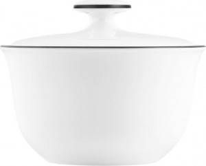 10642848 Furstenberg Сахарница Furstenberg "Вагенфельд" 240мл (с чёрным кантом) Фарфор