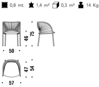 Moroso Стул с подлокотниками и тканой спинкой Yumi sun-id-1442694 - Вид №4
