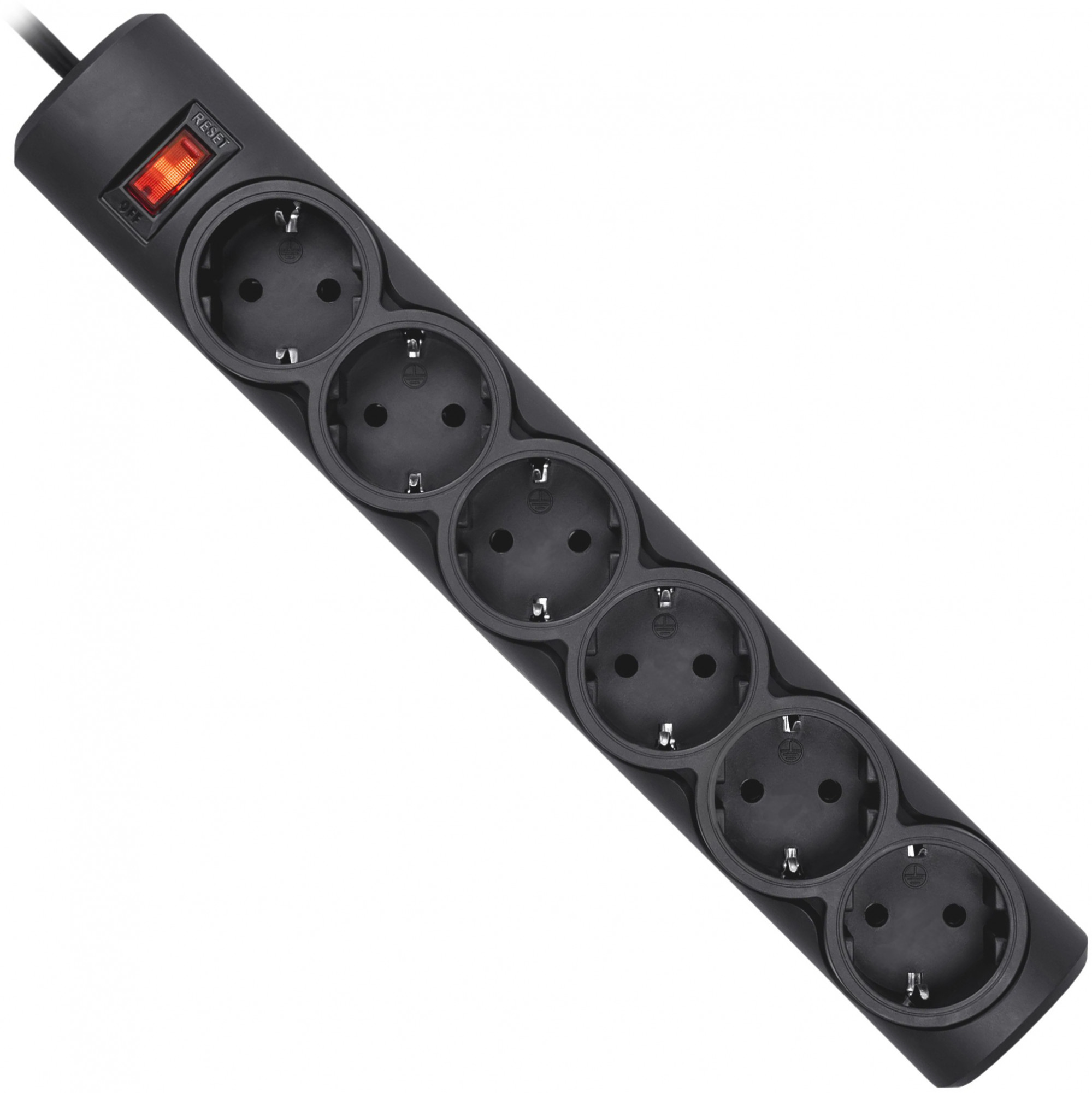 99496 Surge protector dfs 155 5m, black, 6 outlets Defender Santreyd 