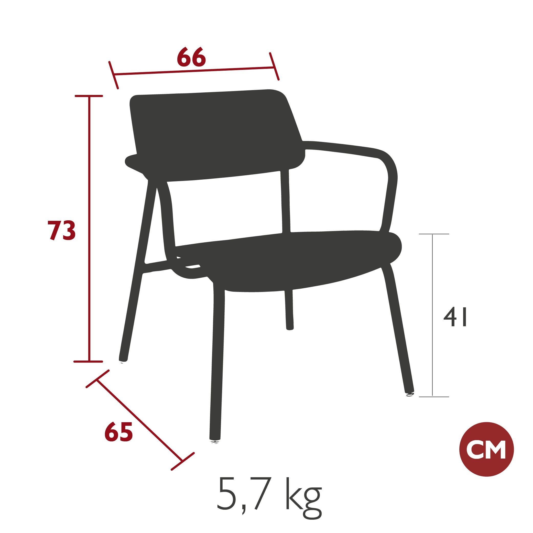 Алюминиевый садовый стул с подлокотниками Fermob Studie ARCH-00089613 - Вид №4