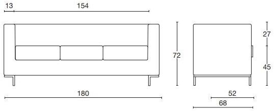Diemme 3-х местный тканевый диван Hall sun-id-1407171 - Вид №5