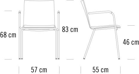 Thonet Штабелируемый стул из фанеры с подлокотниками S 160 sun-id-1360985 - Вид №1