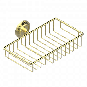 U9H-2620 Полочка комбинированная для мыла и мочалки с фланцем 240 x 130 мм Thg-paris West coast с ручками-рукоятками с белым ониксом Покрытие PVD латунь