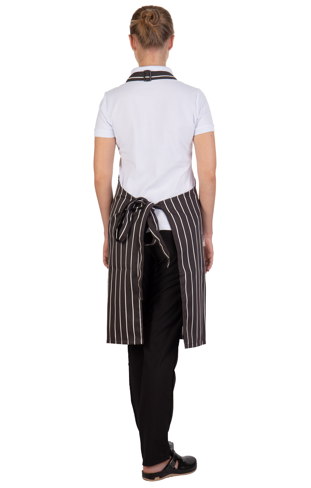 60351 Фартук с нагрудником MixColor black (черно-белая полоска) HORECA  Одежда для официантов  размер  - Вид №9