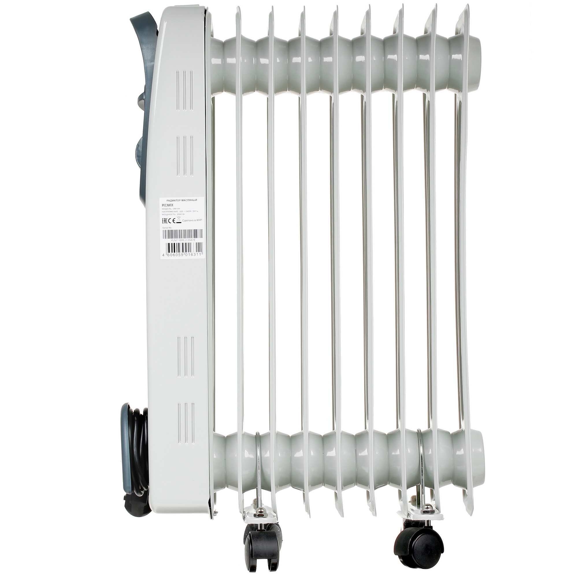 1076909 Масляный обогреватель Ресанта ОМ-9Н белый STDN-0135513 - Вид №2