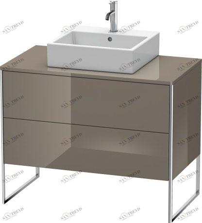 XS492108989 Тумбочка для консоли напольная XSquare #XS4921 1000 x 548 мм Фланелево-серый глянцевый лак Duravit