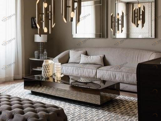 Casamilano Низкий прямоугольный журнальный столик из зеркального стекла sun-id-1348899