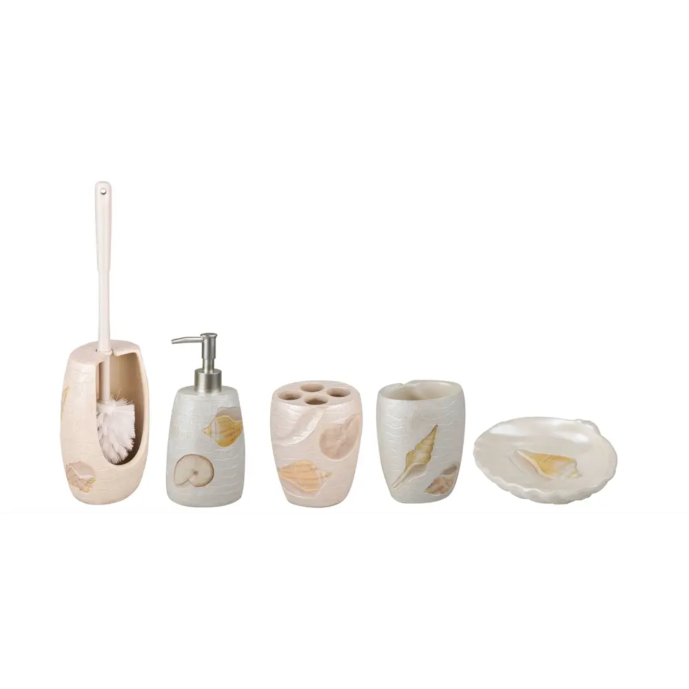 Стакан для зубных щёток настольный Raindrops «Ракушки» цвет бежевый Ракушка STLM-2116225 - Вид №1