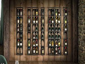 Стальная настенная винная стойка