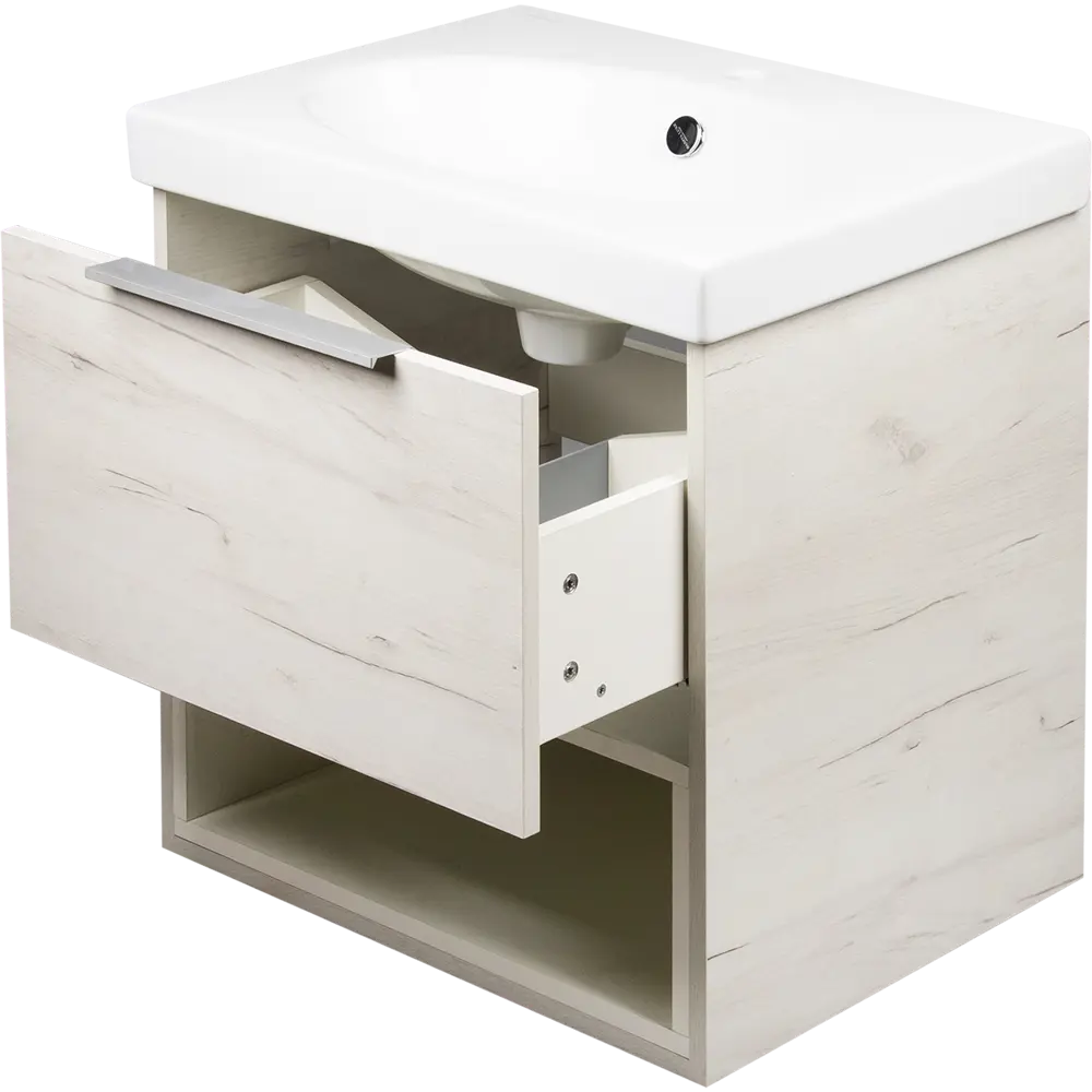 Тумба под раковину подвесная «Дана» 60 см цвет белый SANFLOR STLM-2125328 - Вид №2