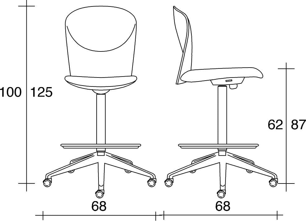 5 спиц дизайнер ткань операционный стул офис TALIN Vulcan ARCH-00118584 - Вид №2