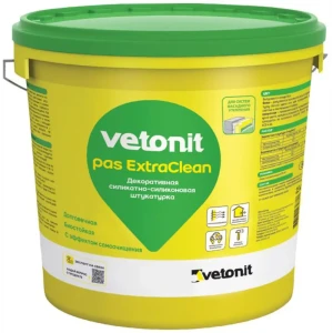Декоративная штукатурка Vetonit ПАС Экстраклин силикатно-силиконовая 2.0 мм "шуба" база 0000 прозрачная 25кг