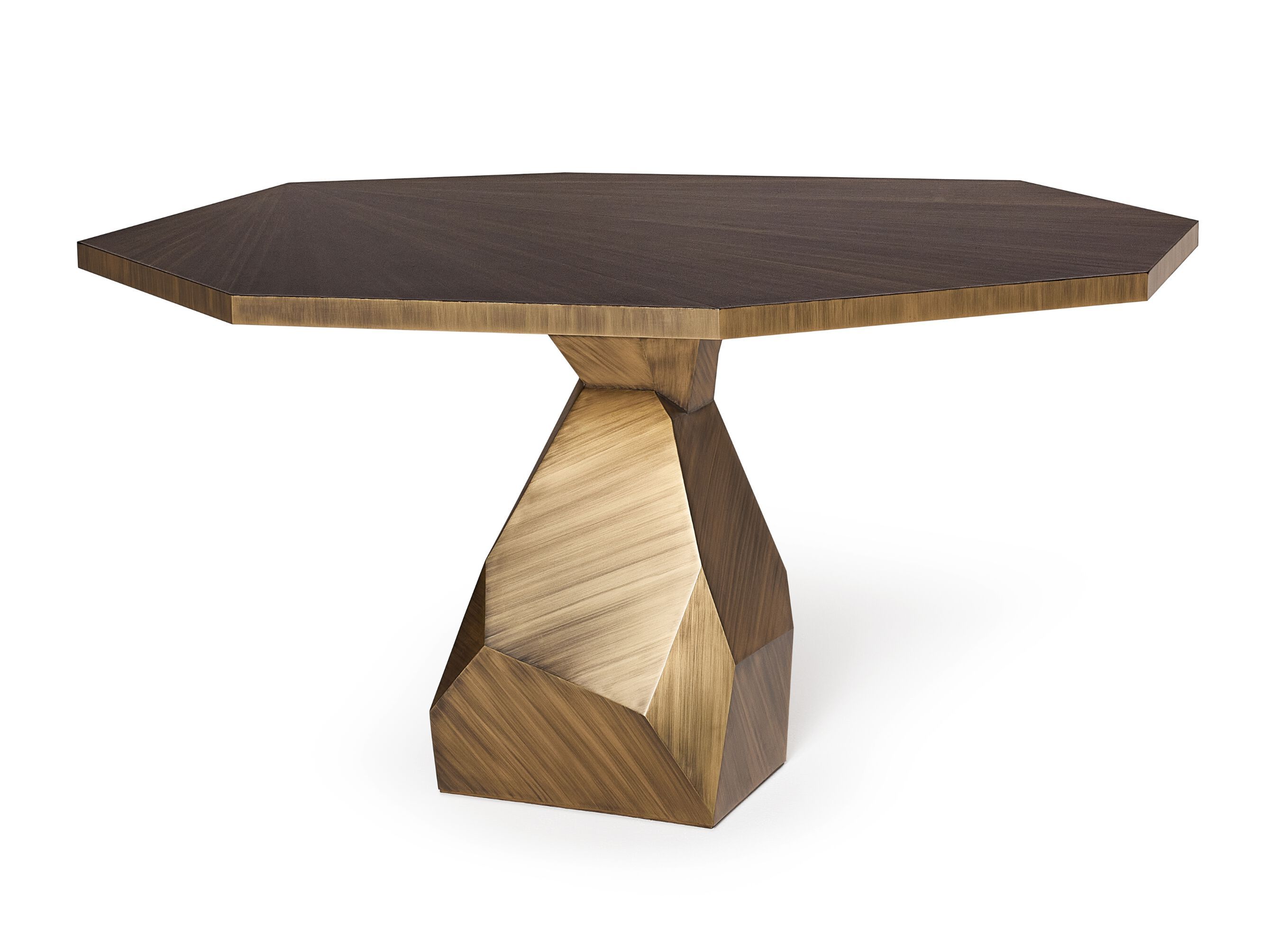 Круглый латунный обеденный стол с центральным основанием Ginger & Jagger Земля на Землю ARCH-00067775