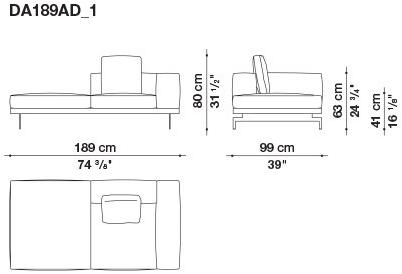 B&B Italia 3-х местный тканевый диван с шезлонгом Dock sun-id-1355318 - Вид №67