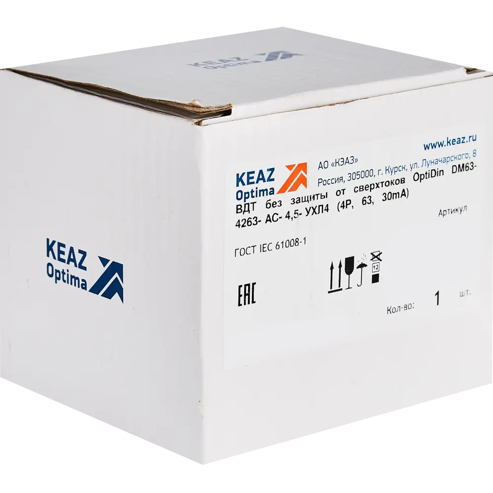 УЗО КЭАЗ 4-полюсное 63А с защитой от токов утечки 89341827 STLM-1106430 - Вид №4